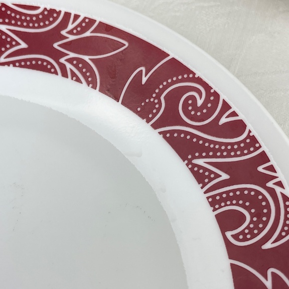 Corelle Vitrelle Bandhani Red Rim - Set of 5 Bread Plates - Picture 3 of 5